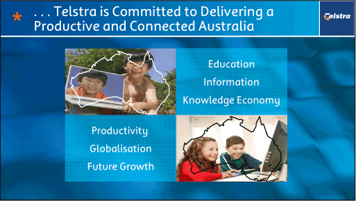(TELSTRA IS COMMITTED TO DELIVERING A PRODUCTIVE AND CONNECTED AUSTRALIA)