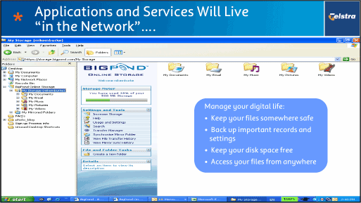 (APPLICATIONS AND SERVICES WILL LIVE “IN THE NETWORK”)