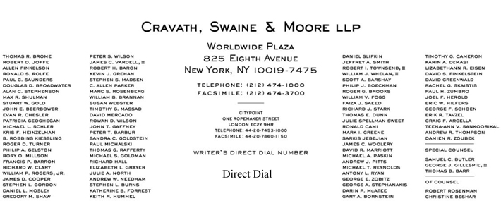 Richard J. Stark  Cravath, Swaine & Moore LLP