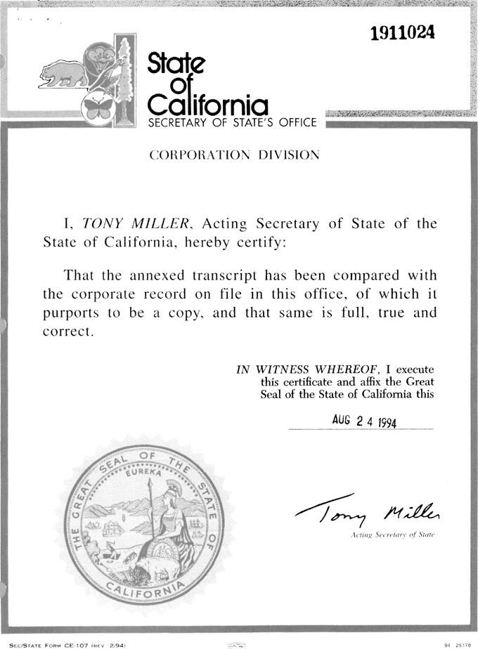 Certificate Templates: Certificate Of Incorporation Form