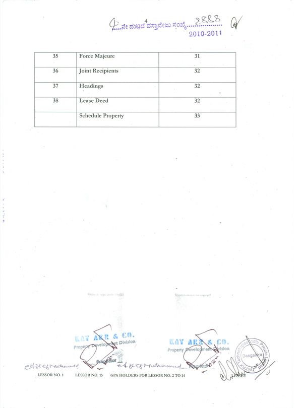 Document Sheet Government Of Karnataka Registration And Stamps Departm