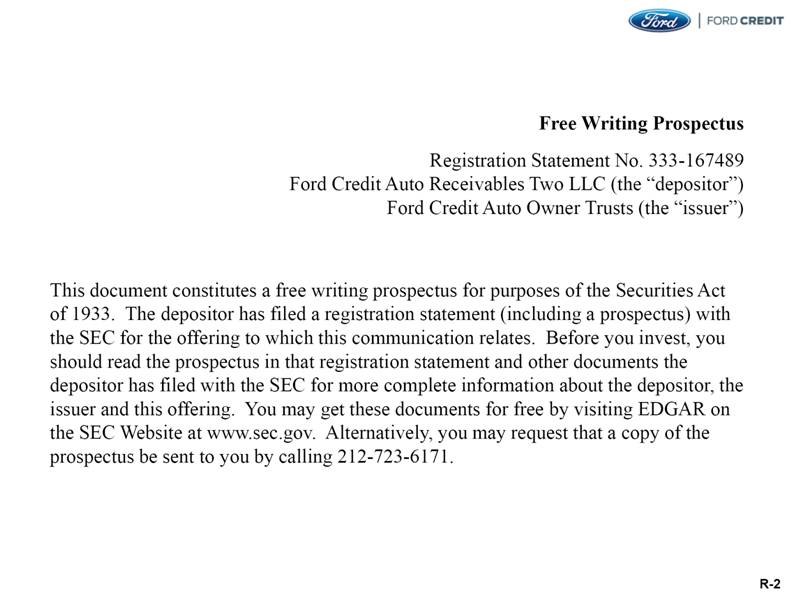 Ford auto securitization #1