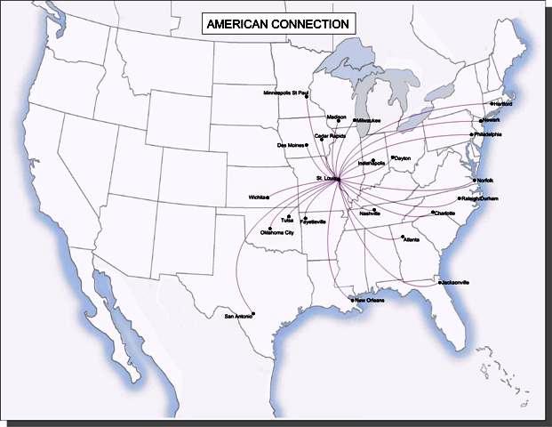 March Route Map American Airlines