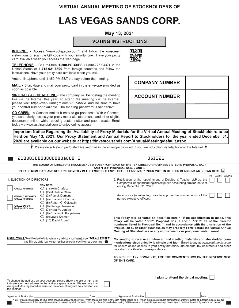 Las Vegas Sands Corp. - Governance - Executive Management