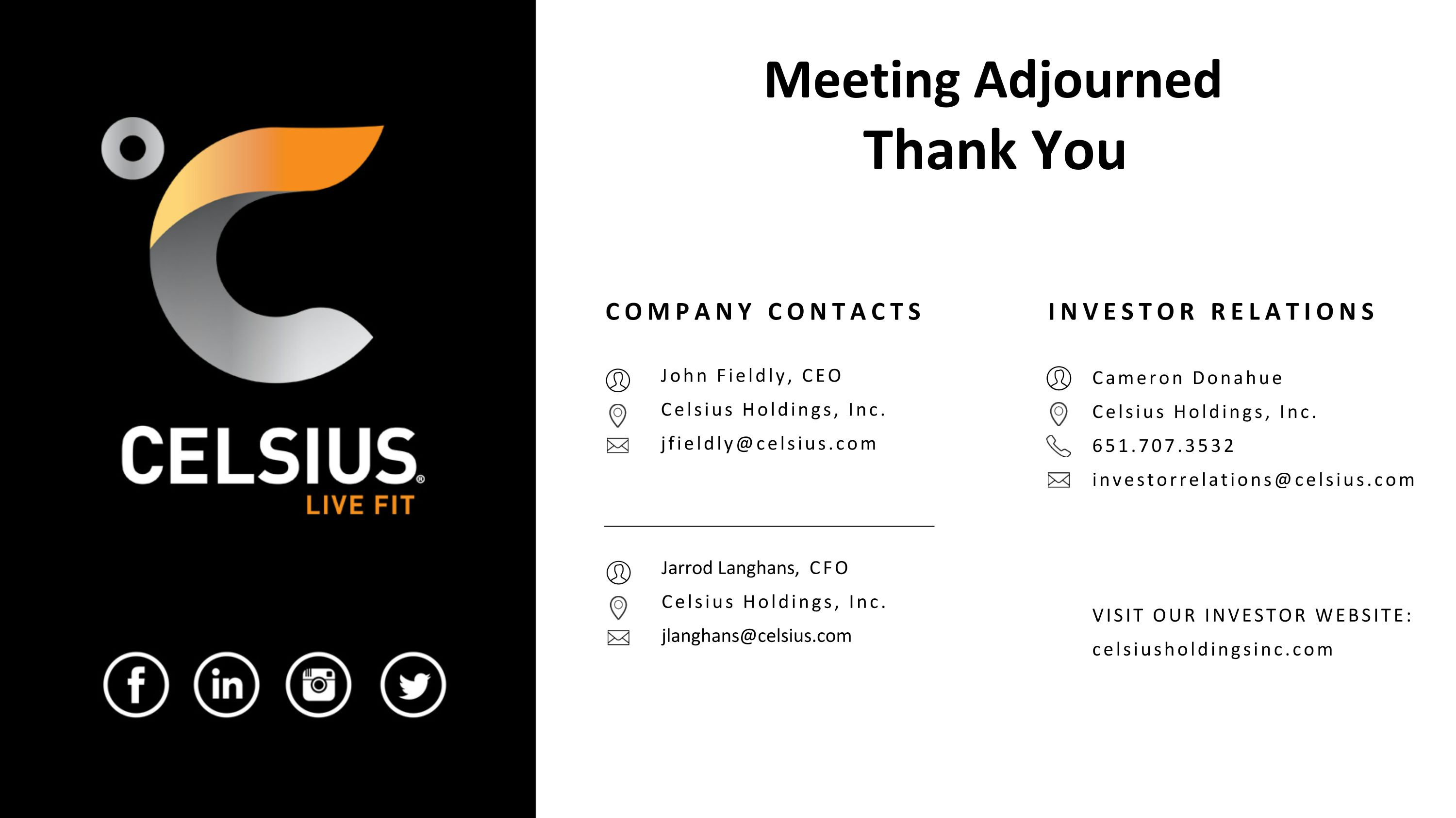 Celsius Holdings, Inc. - FUNCTIONAL DISRUPTIVE ESSENTIAL ENERGY