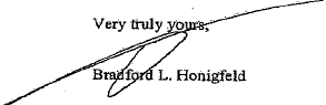(-s- Bradford L. Honigfeld)
