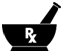 A black and white symbol of a mortar and pestle

Description automatically generated