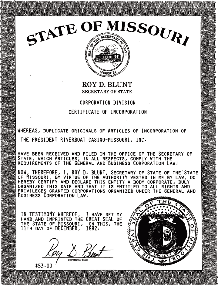 Missouri State Exercise - Missouri Secretary of State