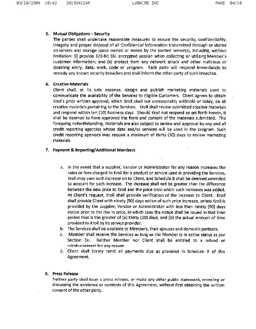 Service Agreement page 4