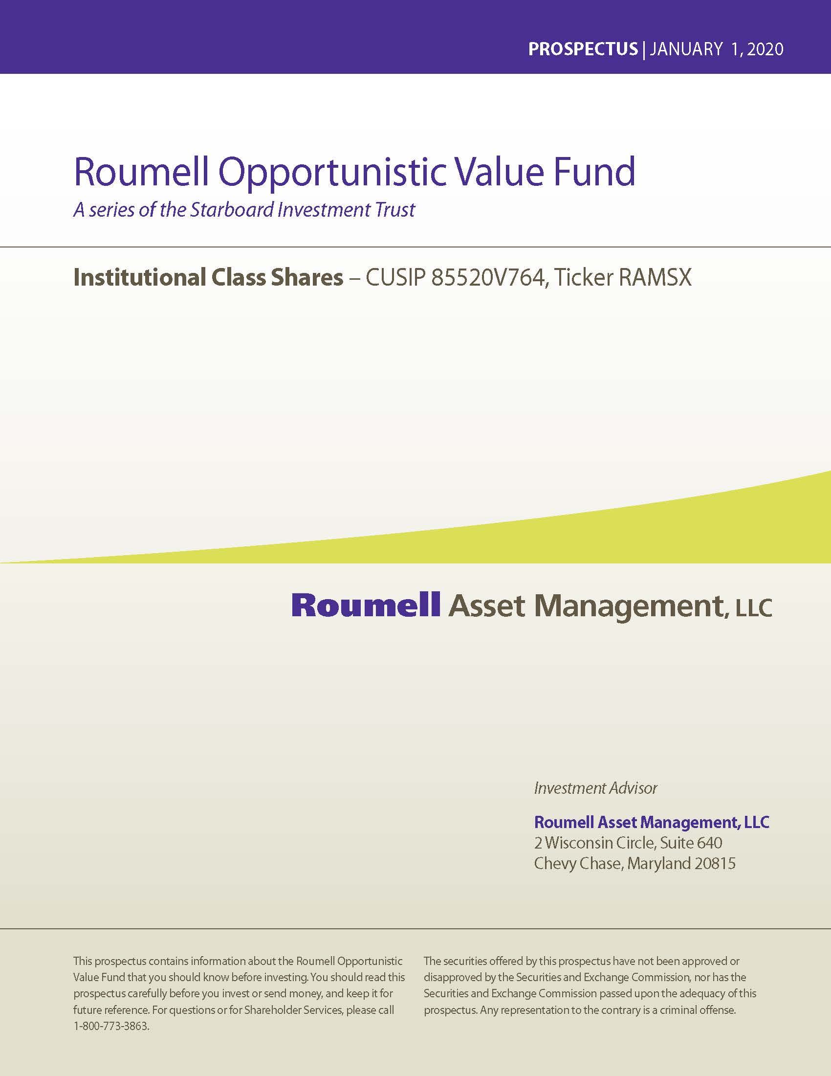 485bpos 1 N1a1219 Htm Starboard Investment Trust Roumell Opportunistic Fund As