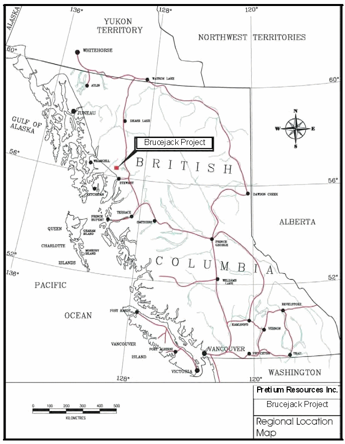 figure 1 1 regional map of bc with location of brucejack project