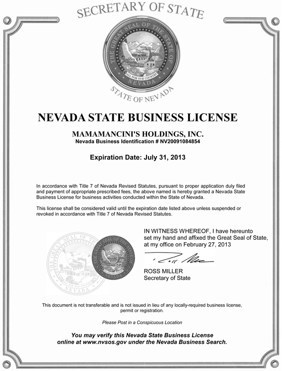 Nevada State Tax Id