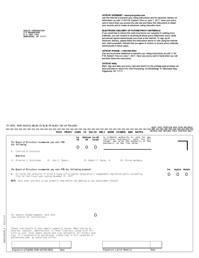 Egalet Corporation Final 2017 Proxy Card