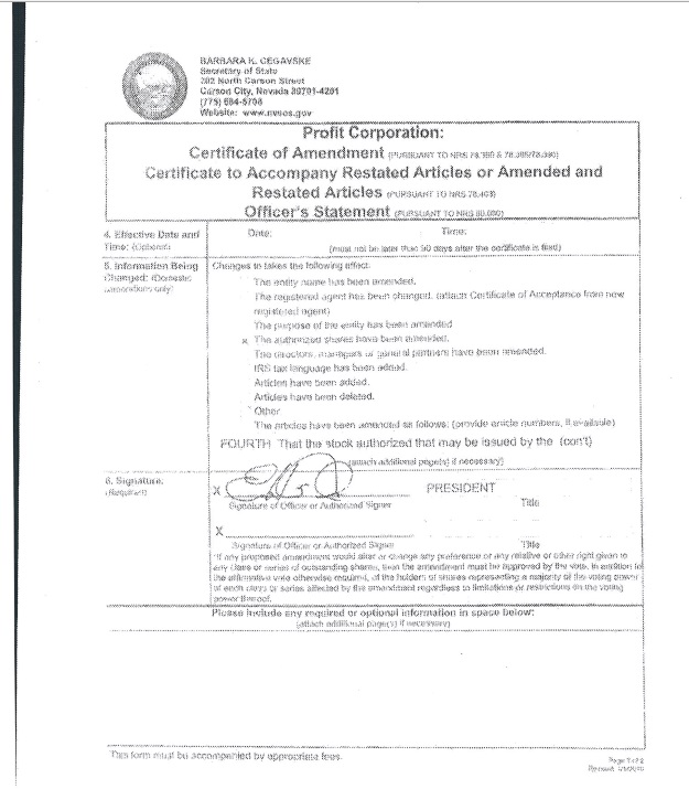 Ex 3 6 3 Aureus Frm10 Ex0306 Htm Certificate Of Amendment Dated December 10 Exhibit