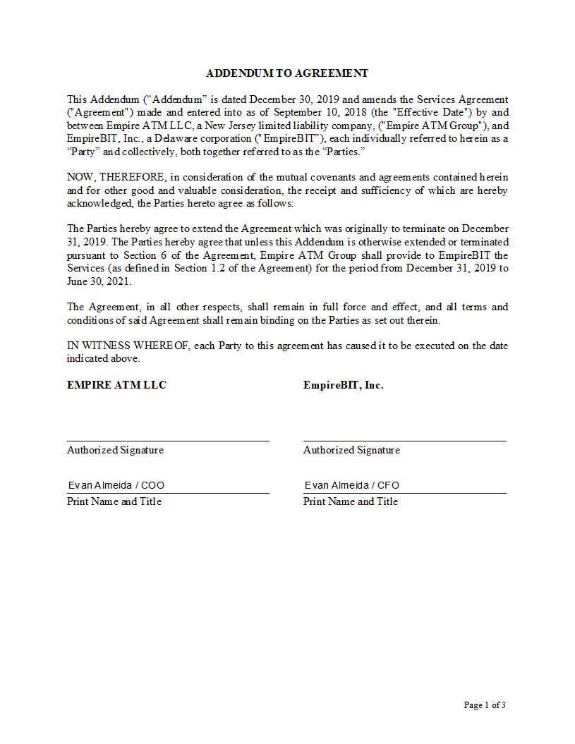 Addendum to InterCompany Agreement  6-2-20_signed.pdf