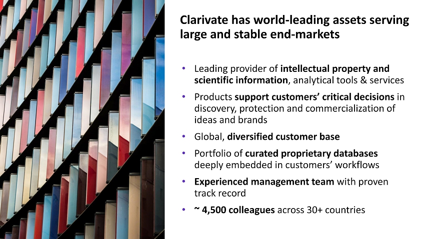 CLARIVATE PLC - Focus, simplify, execute The Clarivate way Jerre Stead CEO  November 12, 2019 - EX-99.1 - November 12, 2019