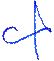 A blue letter a on a black background

Description automatically generated