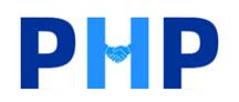 A logo with blue letters and handshake

Description automatically generated