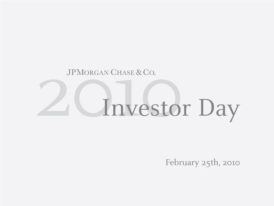 JPMorgan Chase & co. Investor Day Presentation Slide