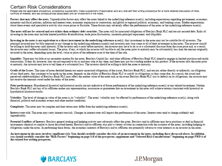 FWP 1 a12-15780_17fwp.htm FWP - JPM BRENT CBEN ONE PAGER JULY 20 12. Free  Writing Prospectus (To the Prospectus dated August 31, 2010 and the  Prospectus Supplement dated May 27, 2011) Filed Pursuant to Rule 433  Registration No. 333 ...