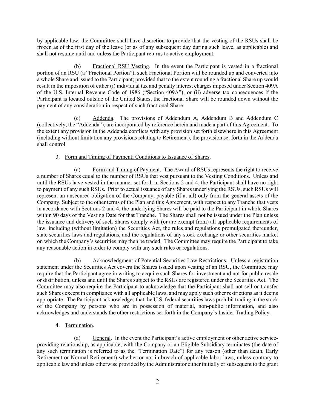 Danaher Corporation - Form of Danaher Corporation 2007 Omnibus Incentive  Plan RSU Agreement* - EX-10.7 - February 22, 2023