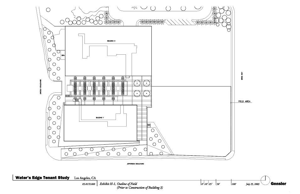 (GRAPHIC OF FIELD OUTLINE PRIOR TO CONSTRUCTION OF BUILDING 3)