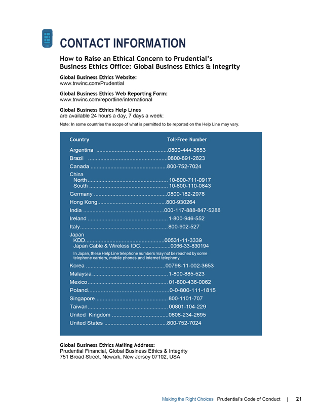 Code Of Ethics Of Prudential Financial