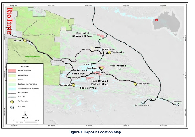 Rio Tinto Pilbara Mines Map Prepared By Edgarx.com