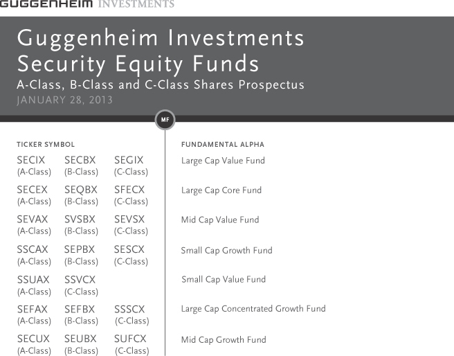 Security Mid Cap Growth Fund Prospectus Supplement dated February 1, 2013