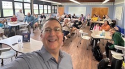OIEA's Tom Manganello takes a class selfie with Haskell Indian Nations University statistics students.