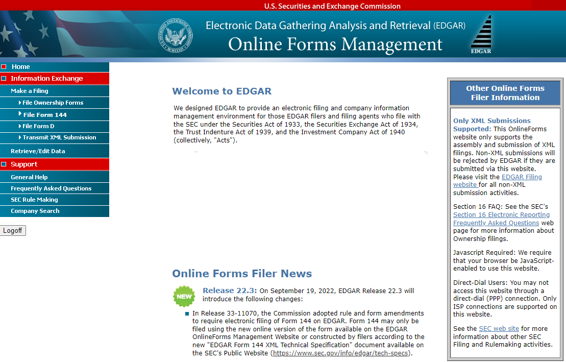 Section 16 & Form 144 Filing Software