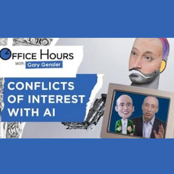 graphic image with text: office hours with Gary Gensler, conflicts of interest with AI