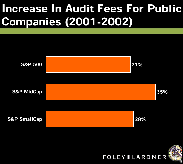 Graph: Increase In Audit Fees for Public Companies (2001-2002)